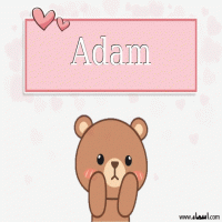 إسم Adam مكتوب على صور دبدوب حب